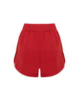 Capri Red Linen Shorts