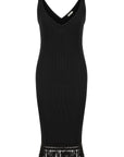 Elise Black Fringe Midi Dress