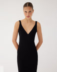 Elise Black Fringe Midi Dress