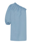 Florence Cloud Blue Linen One Sleeve Dress