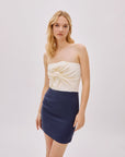 Hazel Two Toned Linen Twist Mini Dress