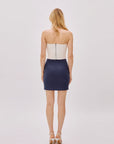 Hazel Two Toned Linen Twist Mini Dress