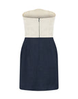 Hazel Two Toned Linen Twist Mini Dress