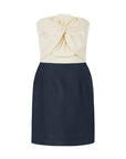 Hazel Two Toned Linen Twist Mini Dress