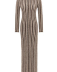 Juniper Backless Striped Wool Maxi Dress