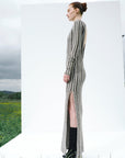Juniper Backless Striped Wool Maxi Dress