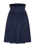 Mykonos Navy Linen Strapless Dress