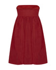 Mykonos Red Linen Strapless Dress