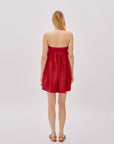 Mykonos Red Linen Strapless Dress
