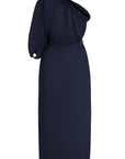 Sardinia Navy Linen One Shoulder Dress