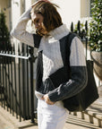 Victoria Monochrome Patchwork Cashmere-Blend Sweater