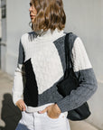 Victoria Monochrome Patchwork Cashmere-Blend Sweater