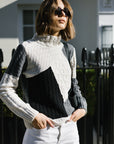 Victoria Monochrome Patchwork Cashmere-Blend Sweater
