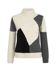 Victoria Monochrome Patchwork Cashmere-Blend Sweater