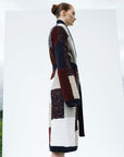 Vivienne Colour Block Wool Midi Robe Cardigan