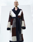Vivienne Colour Block Wool Midi Robe Cardigan