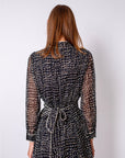 Pocket Detailed Front Buttoned Belted Midi Dress Black