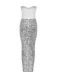 The Luminous White Strapless Satin Dress