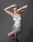 The Luminous White Strapless Satin Dress