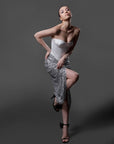 The Luminous White Strapless Satin Dress