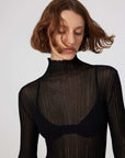 Mısırlı 1951 Black Transparent Turtleneck Blouse - Porterist 2