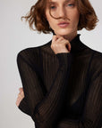 Mısırlı 1951 Black Transparent Turtleneck Blouse - Porterist 3