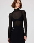 Mısırlı 1951 Black Transparent Turtleneck Blouse - Porterist 4