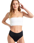 Indira Bandeau Bikini Black/White - Porterist 1
