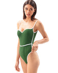 Quentin V Neck Swimsuit Green - Porterist 2