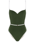 Quentin V Neck Swimsuit Green - Porterist 4