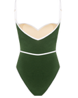 Quentin V Neck Swimsuit Green - Porterist 5