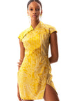 Johona Cheongsam Dress Yellow - Porterist 1