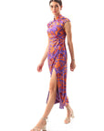 Mauve Maxi Cheongsam Dress Purple - Porterist 2