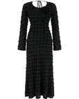Backless Long Sleeve Black Maxi Dress
