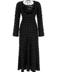 Backless Long Sleeve Black Maxi Dress