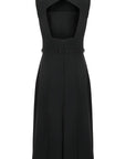 Padded Shoulder Midi Dress