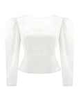 Ivory Boat Neck Blouse