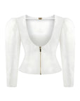 Ivory Boat Neck Blouse
