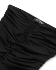 Black Drape-Designed Crop Top