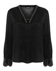 Nocturne Black Stone Embroidered Blouse - Porterist 1