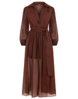 Nocturne Cinnamon Balloon Sleeves Dress - Porterist 1