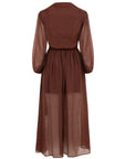 Nocturne Cinnamon Balloon Sleeves Dress - Porterist 2