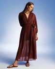 Nocturne Cinnamon Balloon Sleeves Dress - Porterist 3