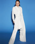 Palm Jacquard Jumpsuit Ecru Fınal Item - Porterist 4