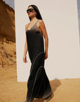 Free Heaven Acid Wash Long Dress - Jet Black