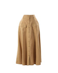 Modal Camel Bell Skirt with Pockets