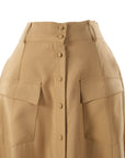 Modal Camel Bell Skirt with Pockets