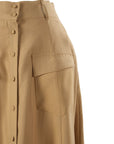 Modal Camel Bell Skirt with Pockets