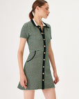 Polo Neck Knitwear Dress With Houndstooth Pattern Fınal Item - Porterist 2