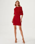 Mini Burgundy Knit Dress With Detachable Collar Fınal Item - Porterist 1